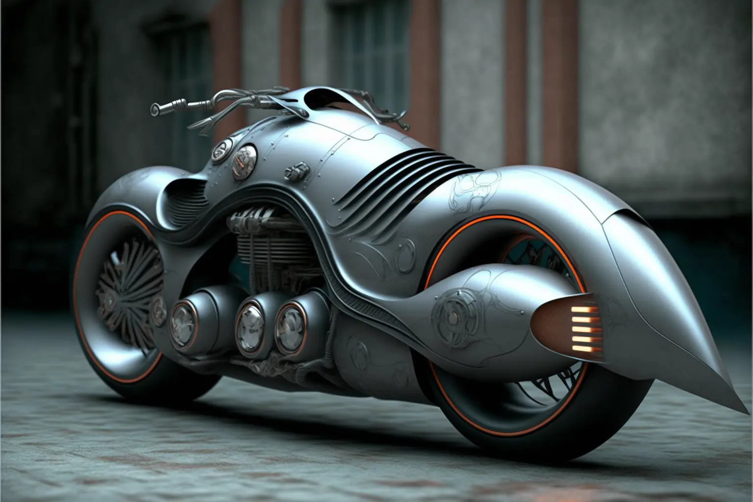 futuristic motorcycle concept inspired by classic harley